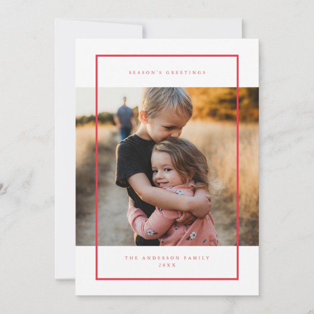 Tarjeta de Foto de Navidad con Estilo Minimalista  (Anverso)