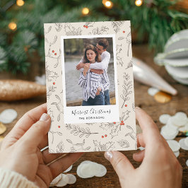 Tarjeta de Foto de Navidad con Estilo Vintage