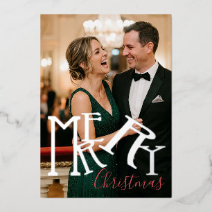 Tarjeta de Foto de Navidad con Holograma Simple y 