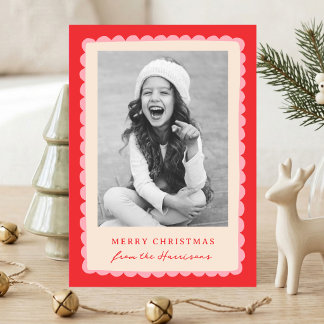 Tarjeta de Foto de Navidad con Marco de Venera en 