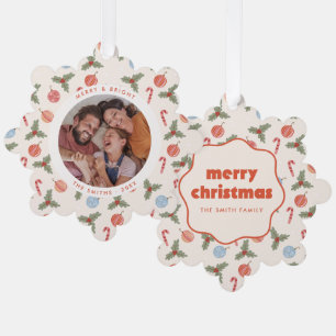 Tarjeta de Foto de Navidad con Marco Ondulado Merr