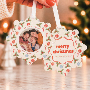 Tarjeta de Foto de Navidad con Marco Ondulado Merr