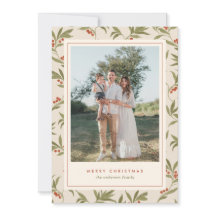 Tarjeta de Foto de Navidad con Patrón Clásico de A