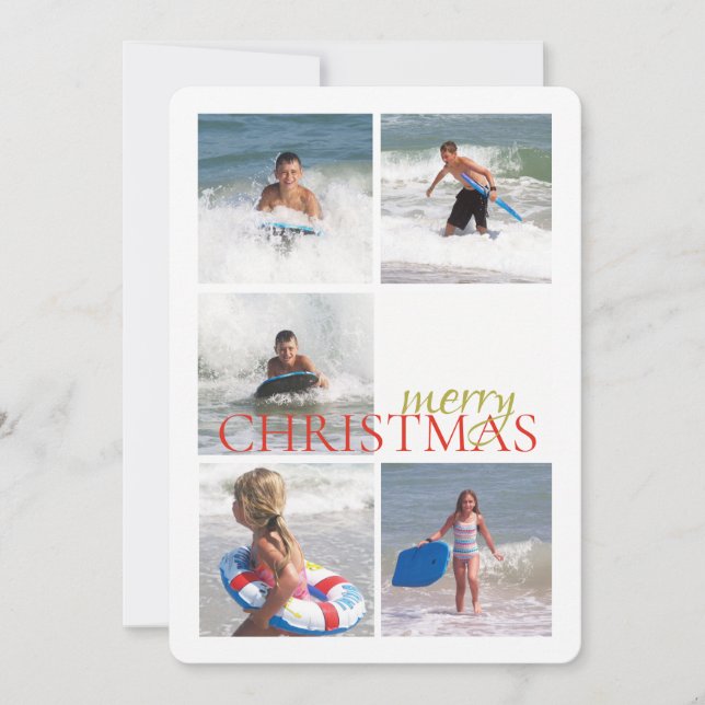 Tarjeta de Foto de Navidad de Doble Cara con Campa (Anverso)