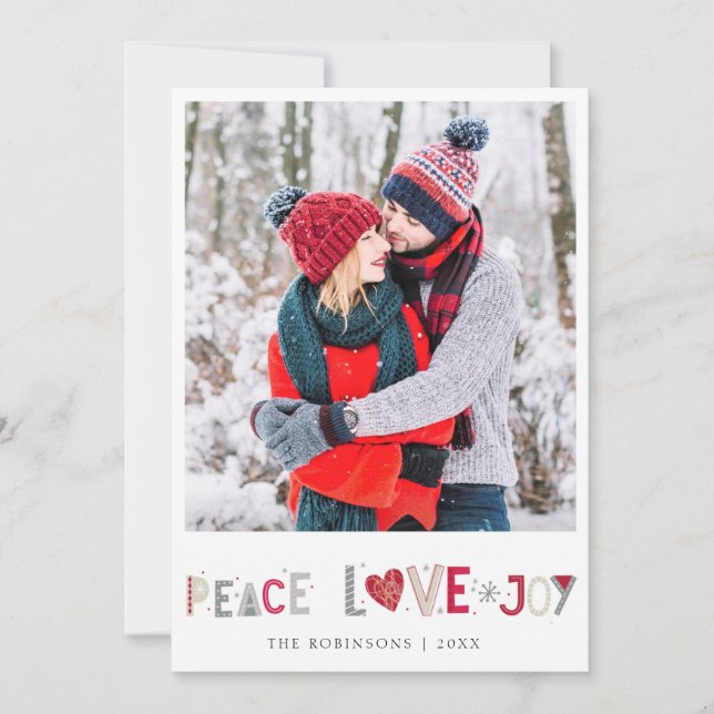 Tarjeta de foto de navidad de dos caras de moda (Anverso)