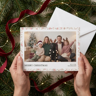 Tarjeta de Foto de Navidad de Familia Coqueta Gran