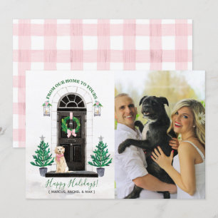 Tarjeta de Foto de Navidad de Golden Retriever