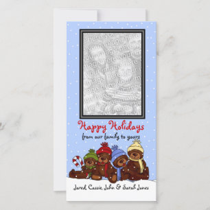 Tarjeta de foto de navidad de la familia del oso V