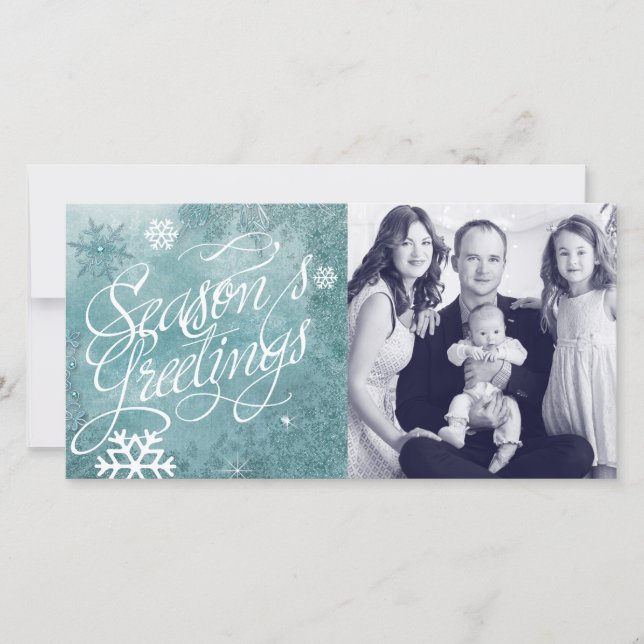 Tarjeta de Foto de Navidad de Vacaciones de Invier (Anverso)