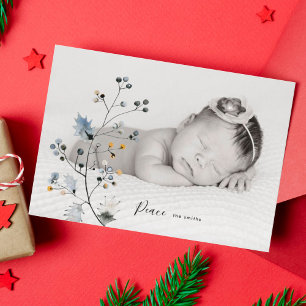 Tarjeta de Foto de Navidad de Vacaciones Orgánicas