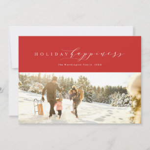 Tarjeta de foto de Navidad elegante de felicidad n