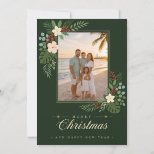 Tarjeta de foto de Navidad elegante hawaiana