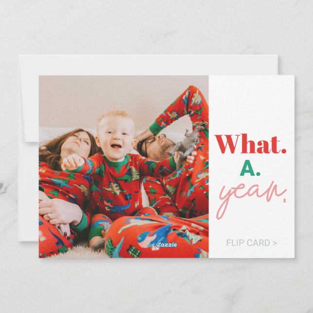 Tarjeta de Foto de Navidad Familiar de ¿Qué Año? (Reverso)