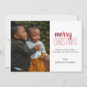 Tarjeta de Foto de Navidad Moderna Minimalista par