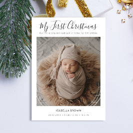 Tarjeta de Foto de Navidad para el Primer Cumpleañ