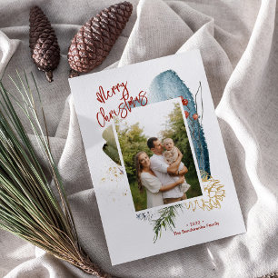 Tarjeta de Foto de Navidad Personalizada Abstracta