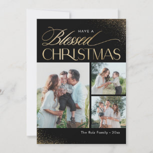 Tarjeta de Foto de Navidad Religiosa Bendita