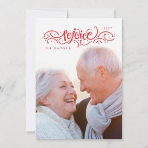 Tarjeta de Foto de Navidad Religiosa de Regocijo