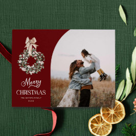 Tarjeta de foto de navidad Rustic Merry