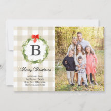 Tarjeta de foto de Navidad rústica y natural