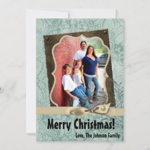 Tarjeta de foto de Navidad XMAS de invierno azul d
