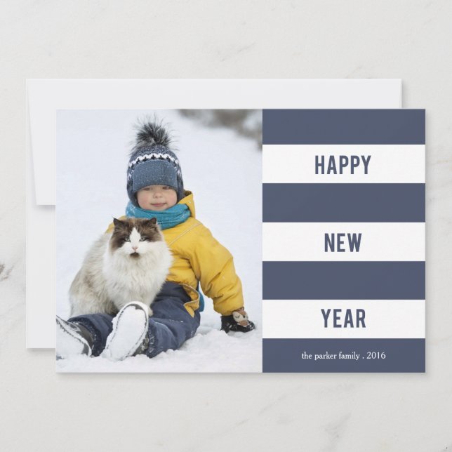 Tarjeta de foto de Navy Band Happy en Año Nuevo (Anverso)