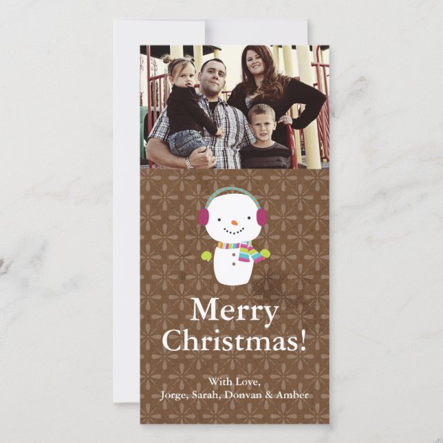 Tarjeta de foto de nieve para invierno de Navidade (Anverso)