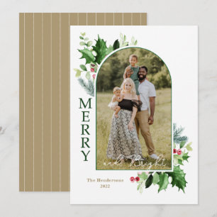 Tarjeta de foto de oro con escritura de Navidades