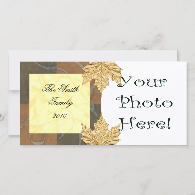 Tarjeta de foto de Otoño/Vacaciones (Anverso)