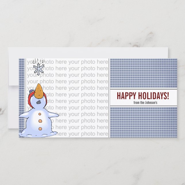 Tarjeta de Foto de Paisaje Invernal Navideño (Anverso)