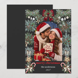 Tarjeta de Foto de Pareja de Navidad Romántica