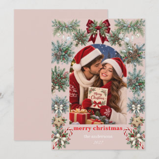Tarjeta de Foto de Pareja de Navidad Romántica