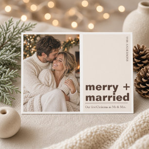 Tarjeta de foto de pareja para la primera Navidad 