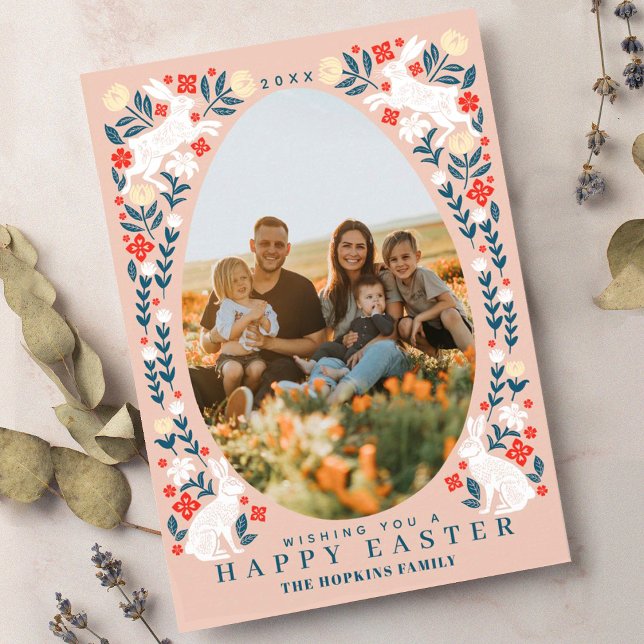 Tarjeta de Foto de Pascua de Arte Popular (Subido por el creador)