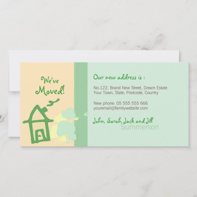 Tarjeta de foto de pasteles Green & Beige que nos  (Anverso)