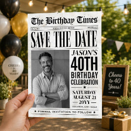 Tarjeta de foto de periódico de cumpleaños persona