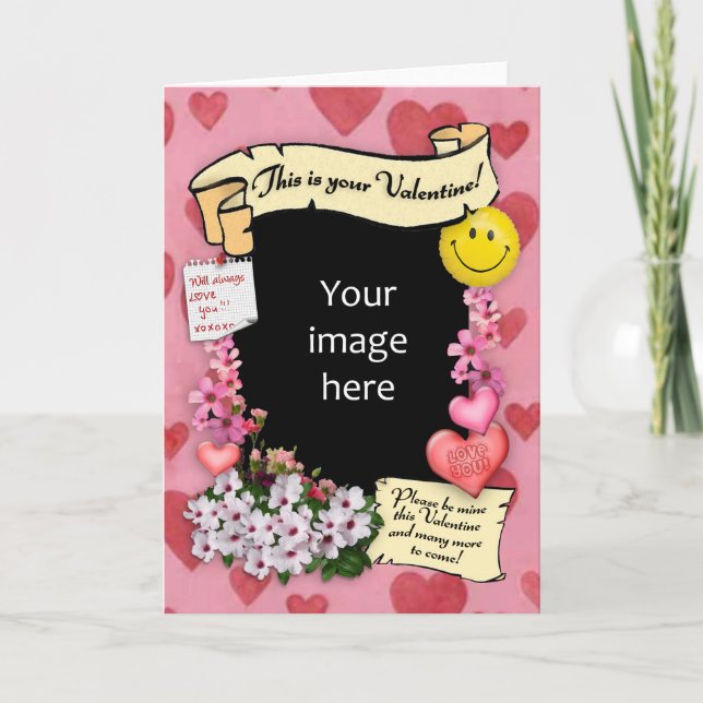 Tarjeta de foto 💗 de personalizable Valentine (Anverso)