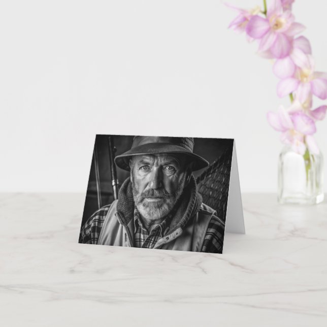 Tarjeta de Foto de Pesca de los 90 (Orquídea)