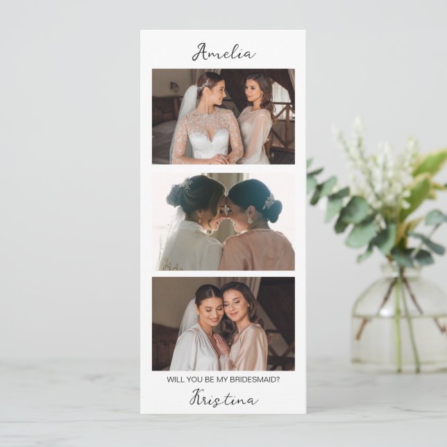 Tarjeta de Foto de Propuesta de Dama de Honor (Anverso de pie)