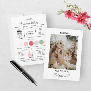 Tarjeta de Foto de Propuesta de Dama de Honor con 