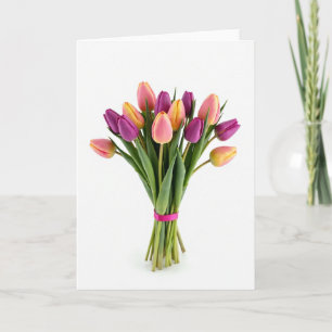 Tarjeta de foto de ramo de flores frescas