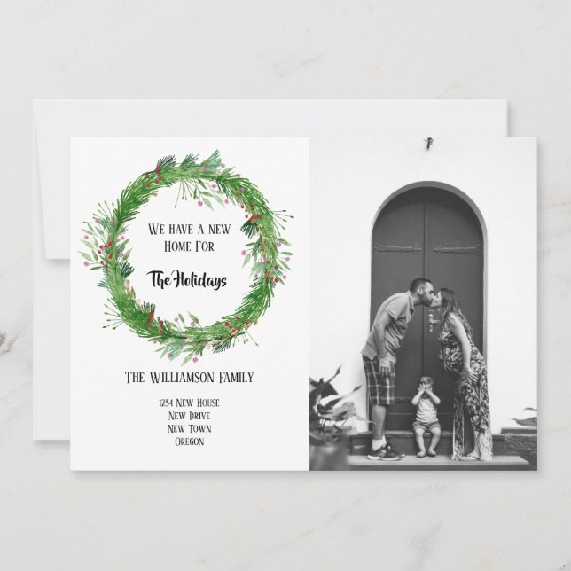 Tarjeta de foto de regalo de casa nueva para las f (Anverso)