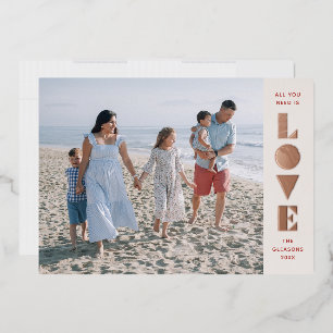 Tarjeta de foto de Relieve metalizado Geo Love El 