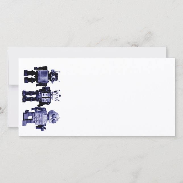 tarjeta de foto de robots azules (Anverso)