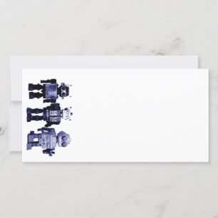 tarjeta de foto de robots azules
