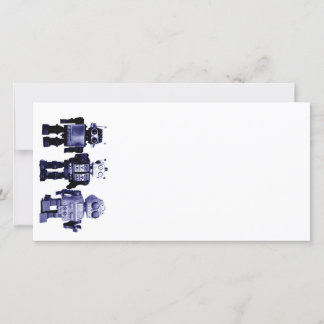 tarjeta de foto de robots azules