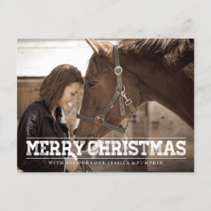TARJETA DE FOTO DE RUSTIC MERRY CHRISTMAS