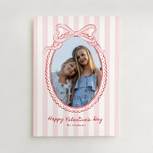 Tarjeta de Foto de San Valentín con Marco de Lazo 