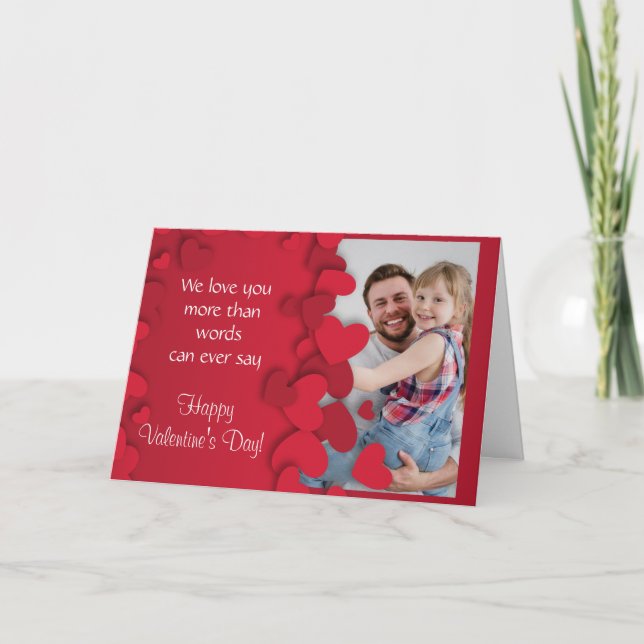 Tarjeta de Foto de San Valentín Corazones 1 (Anverso)