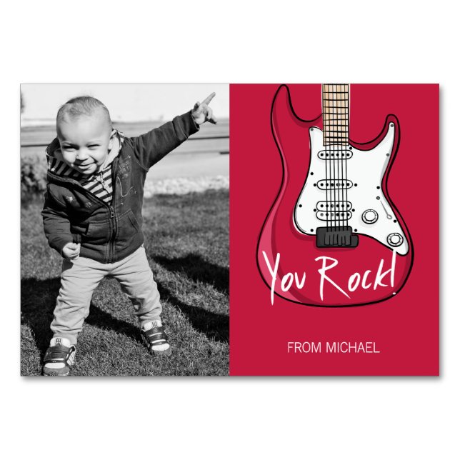 Tarjeta de foto de San Valentín para niños de rock (Anverso)